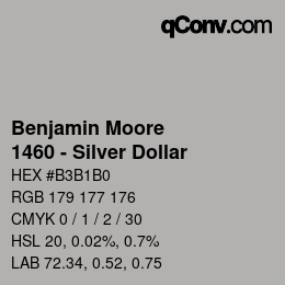 Color code: Benjamin Moore - 1460 - Silver Dollar | qconv.com