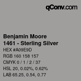 Color code: Benjamin Moore - 1461 - Sterling Silver | qconv.com