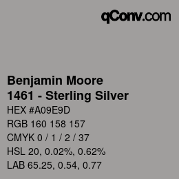 Code couleur: Benjamin Moore - 1461 - Sterling Silver | qconv.com