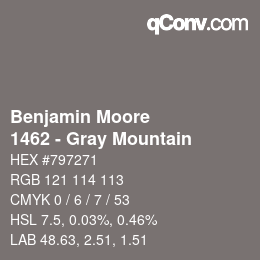 Color code: Benjamin Moore - 1462 - Gray Mountain | qconv.com