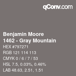 カラーコード: Benjamin Moore - 1462 - Gray Mountain | qconv.com