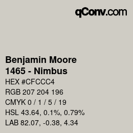 カラーコード: Benjamin Moore - 1465 - Nimbus | qconv.com