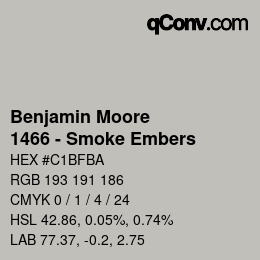 Farbcode: Benjamin Moore - 1466 - Smoke Embers | qconv.com