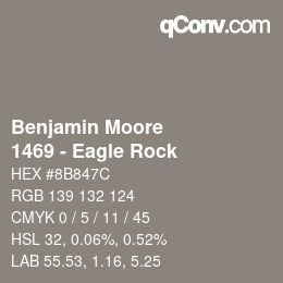 Color code: Benjamin Moore - 1469 - Eagle Rock | qconv.com