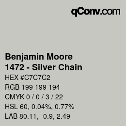 Color code: Benjamin Moore - 1472 - Silver Chain | qconv.com