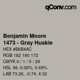 Farbcode: Benjamin Moore - 1473 - Gray Huskie | qconv.com