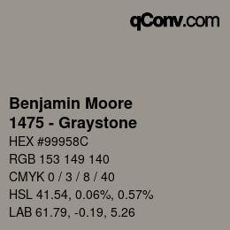 Código de color: Benjamin Moore - 1475 - Graystone | qconv.com