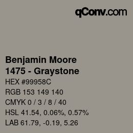 カラーコード: Benjamin Moore - 1475 - Graystone | qconv.com