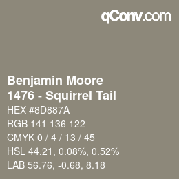 Color code: Benjamin Moore - 1476 - Squirrel Tail | qconv.com