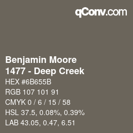 Código de color: Benjamin Moore - 1477 - Deep Creek | qconv.com