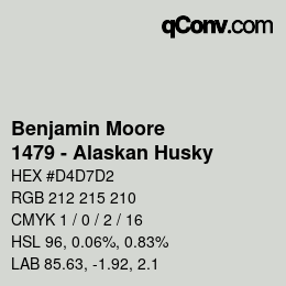 Color code: Benjamin Moore - 1479 - Alaskan Husky | qconv.com