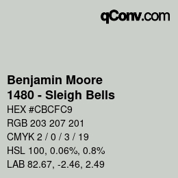 カラーコード: Benjamin Moore - 1480 - Sleigh Bells | qconv.com
