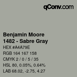 Farbcode: Benjamin Moore - 1482 - Sabre Gray | qconv.com