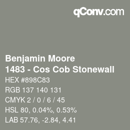 Code couleur: Benjamin Moore - 1483 - Cos Cob Stonewall | qconv.com