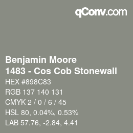 カラーコード: Benjamin Moore - 1483 - Cos Cob Stonewall | qconv.com