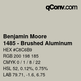 Código de color: Benjamin Moore - 1485 - Brushed Aluminum | qconv.com
