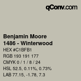 Color code: Benjamin Moore - 1486 - Winterwood | qconv.com