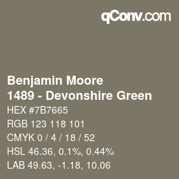 Farbcode: Benjamin Moore - 1489 - Devonshire Green | qconv.com