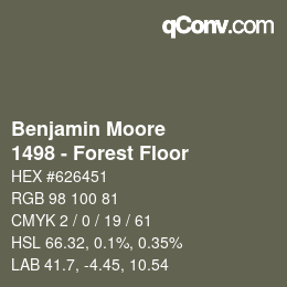 Farbcode: Benjamin Moore - 1498 - Forest Floor | qconv.com