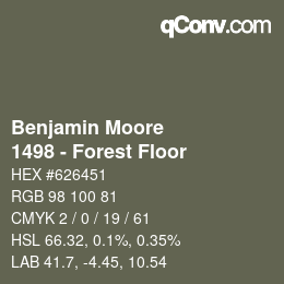 Code couleur: Benjamin Moore - 1498 - Forest Floor | qconv.com