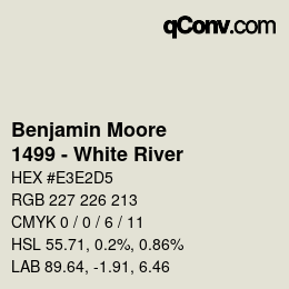 Farbcode: Benjamin Moore - 1499 - White River | qconv.com