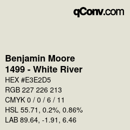 Color code: Benjamin Moore - 1499 - White River | qconv.com