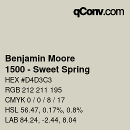 Color code: Benjamin Moore - 1500 - Sweet Spring | qconv.com