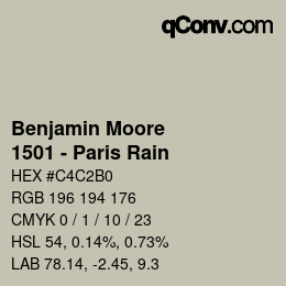 Color code: Benjamin Moore - 1501 - Paris Rain | qconv.com