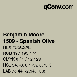 Color code: Benjamin Moore - 1509 - Spanish Olive | qconv.com