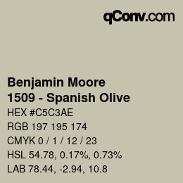 Code couleur: Benjamin Moore - 1509 - Spanish Olive | qconv.com