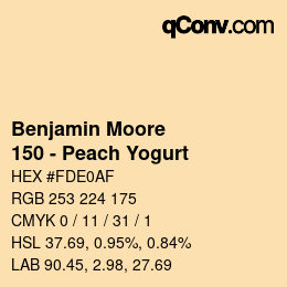 Farbcode: Benjamin Moore - 150 - Peach Yogurt | qconv.com