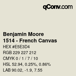 Código de color: Benjamin Moore - 1514 - French Canvas | qconv.com