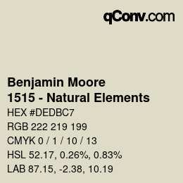 Color code: Benjamin Moore - 1515 - Natural Elements | qconv.com