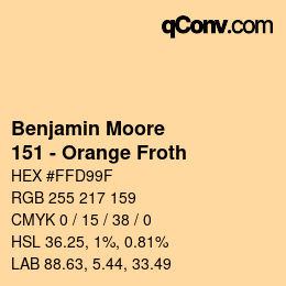 Código de color: Benjamin Moore - 151 - Orange Froth | qconv.com