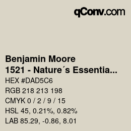 Code couleur: Benjamin Moore - 1521 - Nature´s Essentials | qconv.com