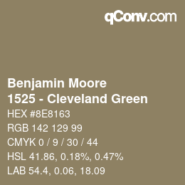 カラーコード: Benjamin Moore - 1525 - Cleveland Green | qconv.com