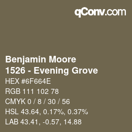 Color code: Benjamin Moore - 1526 - Evening Grove | qconv.com