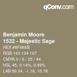 Código de color: Benjamin Moore - 1532 - Majestic Sage | qconv.com