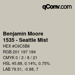 Color code: Benjamin Moore - 1535 - Seattle Mist | qconv.com