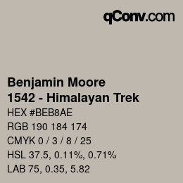 Farbcode: Benjamin Moore - 1542 - Himalayan Trek | qconv.com