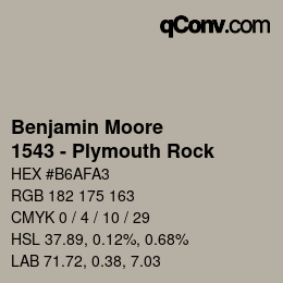 カラーコード: Benjamin Moore - 1543 - Plymouth Rock | qconv.com