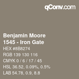 Code couleur: Benjamin Moore - 1545 - Iron Gate | qconv.com