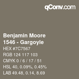 Color code: Benjamin Moore - 1546 - Gargoyle | qconv.com