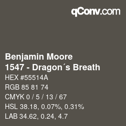 Code couleur: Benjamin Moore - 1547 - Dragon´s Breath | qconv.com