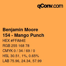 Farbcode: Benjamin Moore - 154 - Mango Punch | qconv.com