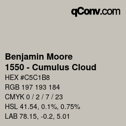 Color code: Benjamin Moore - 1550 - Cumulus Cloud | qconv.com