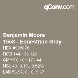 Color code: Benjamin Moore - 1553 - Equestrian Gray | qconv.com