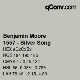 Color code: Benjamin Moore - 1557 - Silver Song | qconv.com