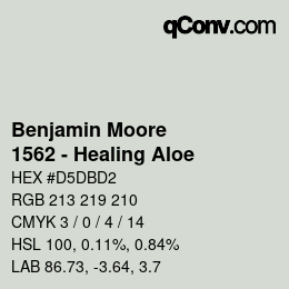 Código de color: Benjamin Moore - 1562 - Healing Aloe | qconv.com