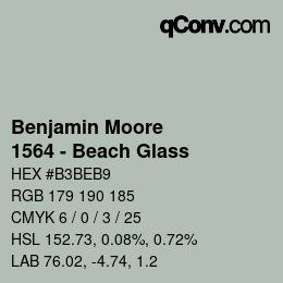 Color code: Benjamin Moore - 1564 - Beach Glass | qconv.com